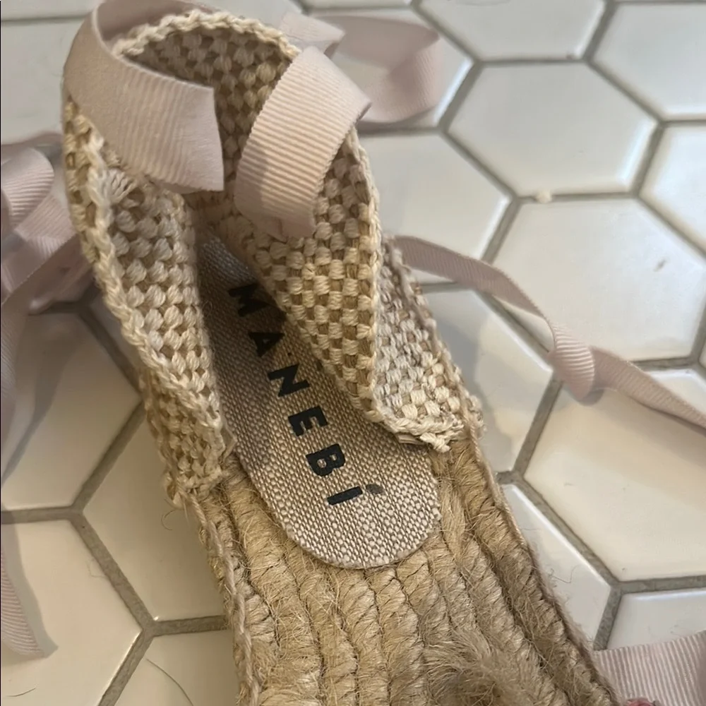 Handmade Fuscia Manebi Valenciana Espadrille Shoes with Ankle Straps